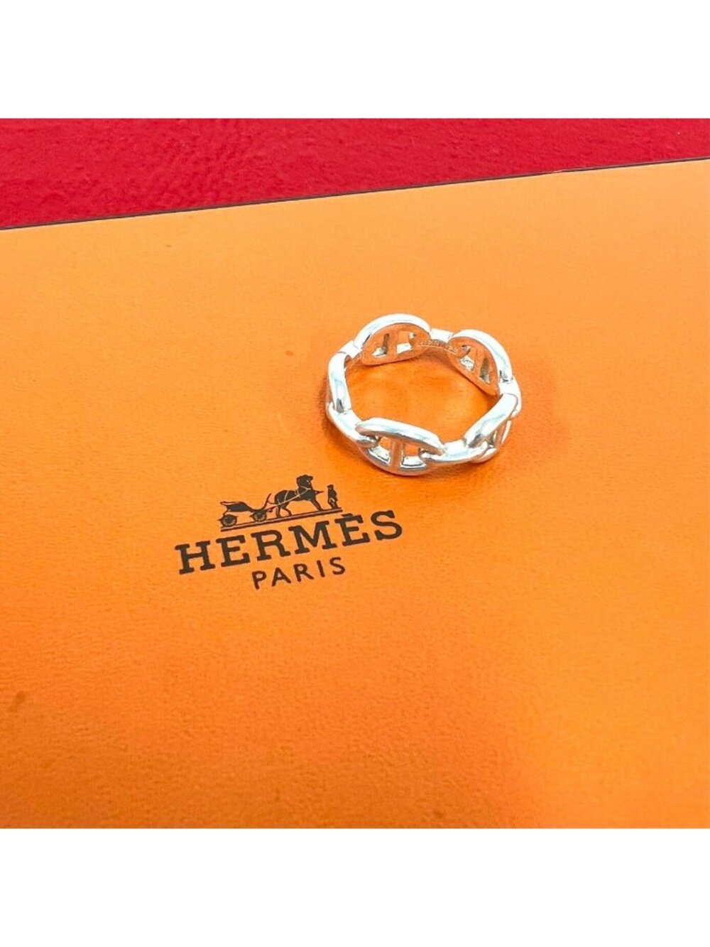 Hermes Enchainee PM Ring 925 Sterling Silver